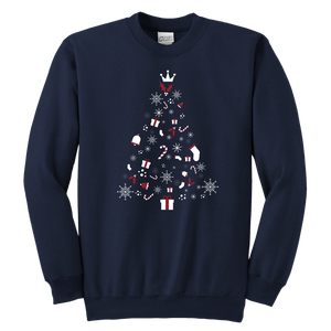 Christmas Tree Youth Crewneck Unisex Sweatshirt (Available in 8 colors) - HBS Inspire Me