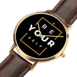 Be Yourself Men Genuine Leather Strap Water-resistant Quartz Watch (Rose Gold) - HBS Inspire Me