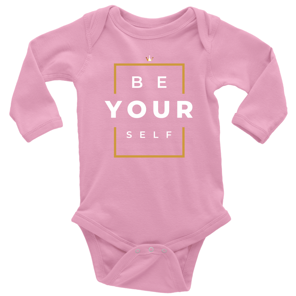 Organic Cotton Be Yourself Long Sleeve Baby Bodysuit - HBS Inspire Me