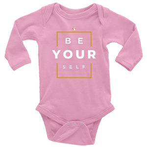 Organic Cotton Be Yourself Long Sleeve Baby Bodysuit - HBS Inspire Me