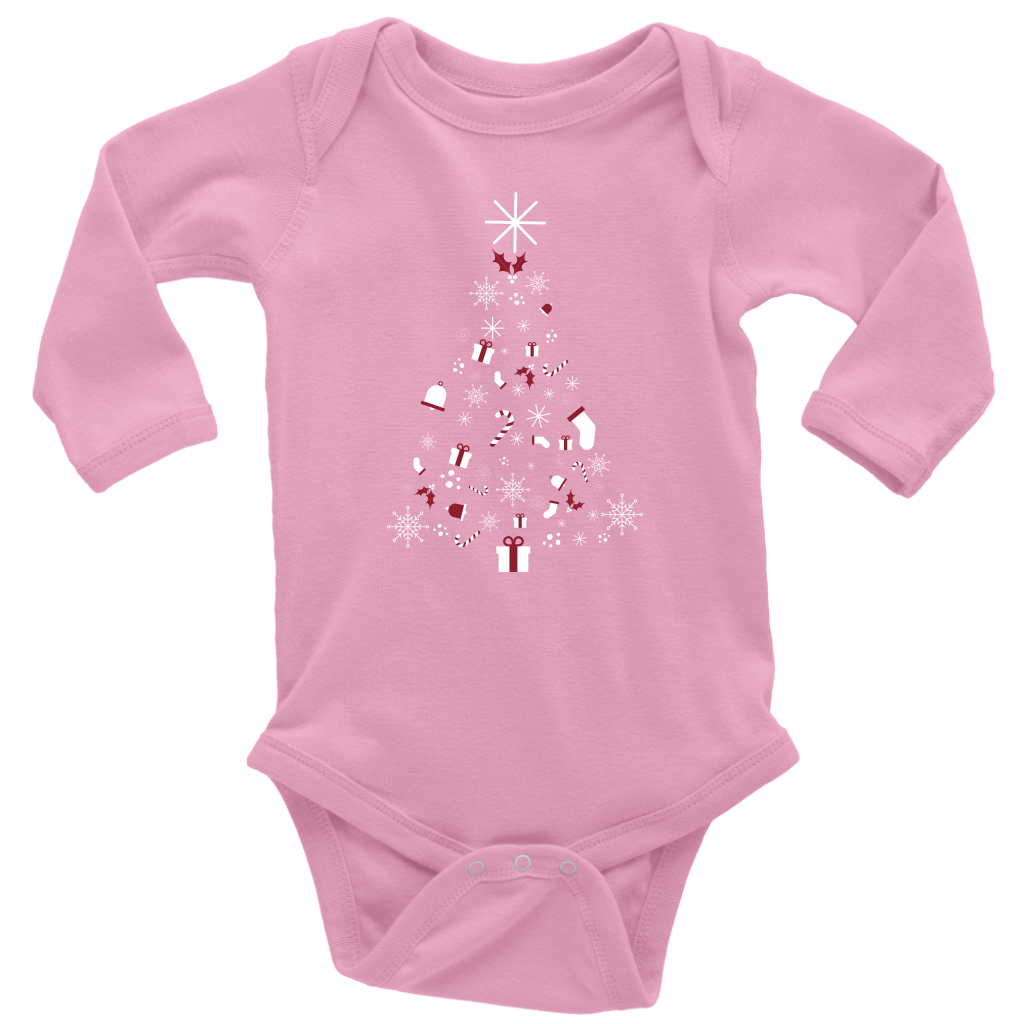 Christmas Tree Long Sleeve Baby Bodysuit - HBS Inspire Me