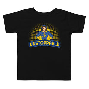 "Be Unstoppable" Jesus Pose Superhero Toddler T Shirt Black