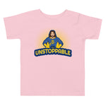 "Be Unstoppable" Jesus Pose Superhero Toddler T Shirt Baby Pink