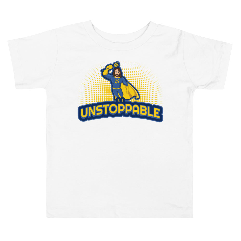 "Be Unstoppable" Jesus Action Superhero Toddler Tee