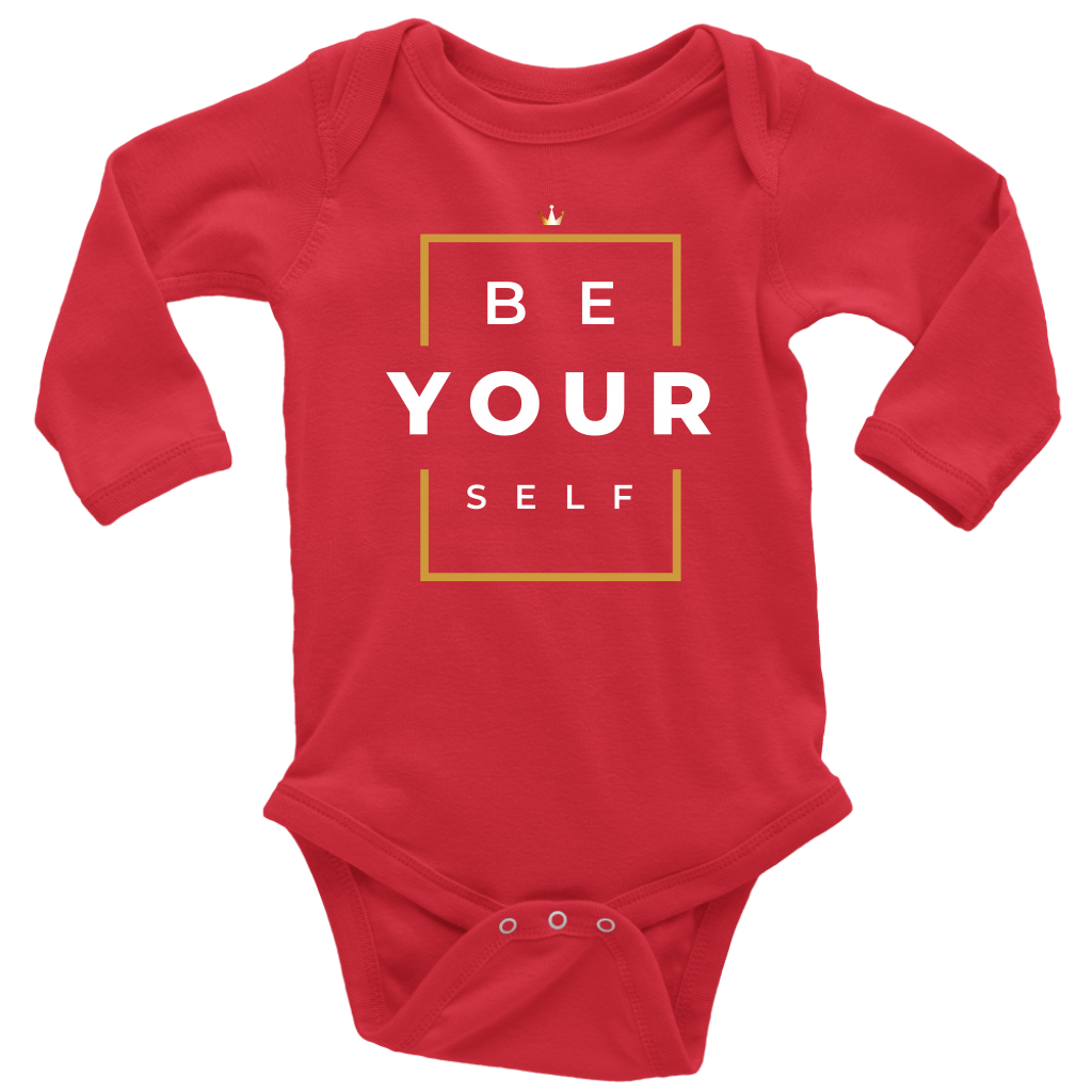 Organic Cotton Be Yourself Long Sleeve Baby Bodysuit - HBS Inspire Me