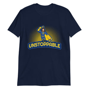 Be Unstoppable" Jesus Action Superhero Adult Unisex Tee