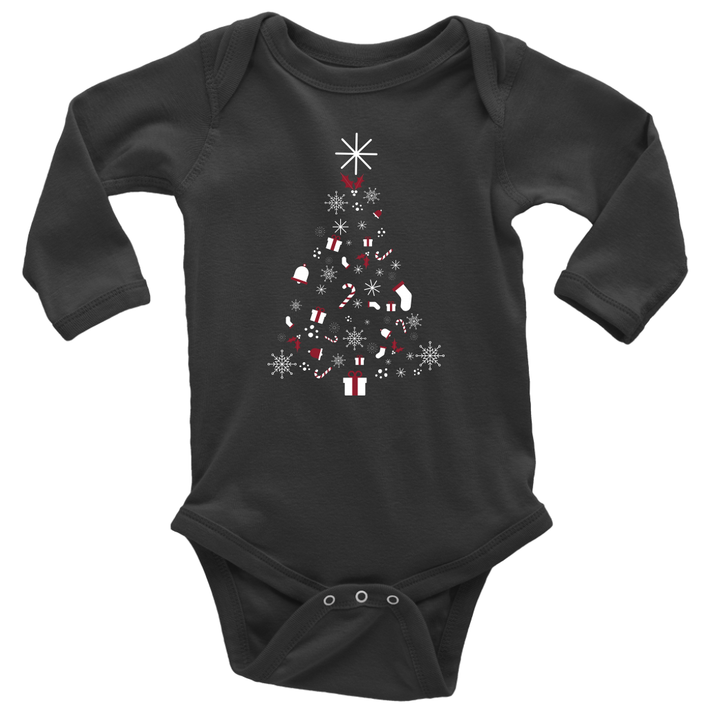 Christmas Tree Long Sleeve Baby Bodysuit - HBS Inspire Me