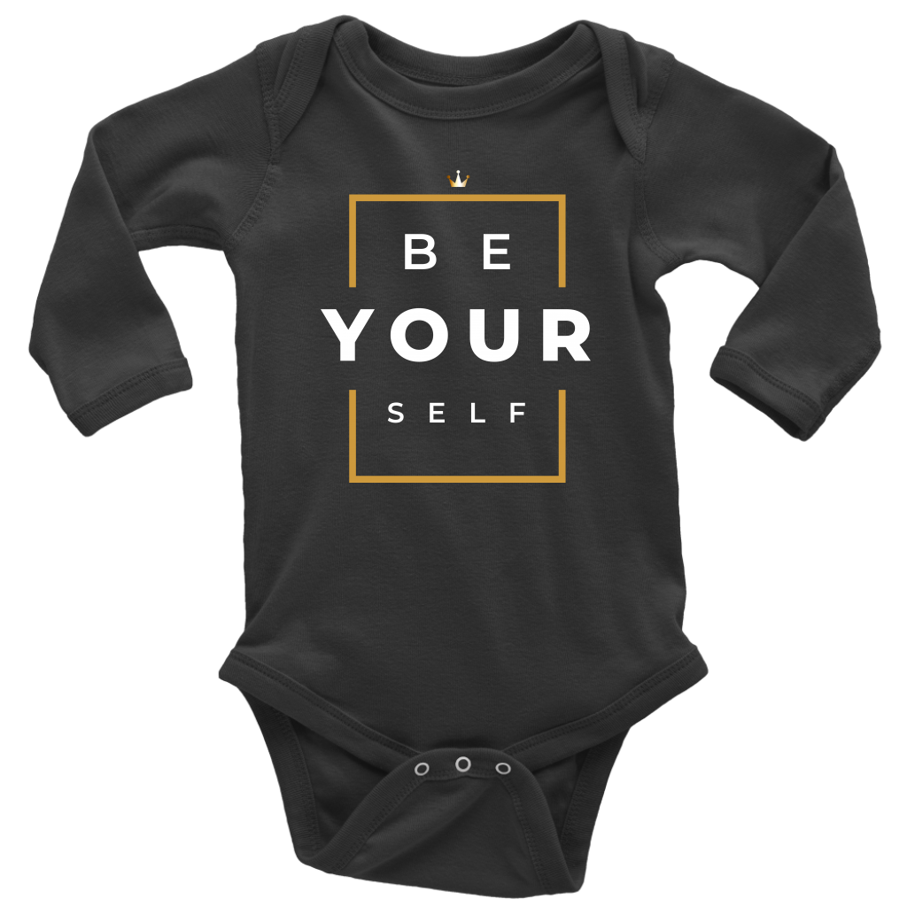 Organic Cotton Be Yourself Long Sleeve Baby Bodysuit - HBS Inspire Me