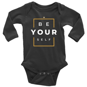 Organic Cotton Be Yourself Long Sleeve Baby Bodysuit - HBS Inspire Me